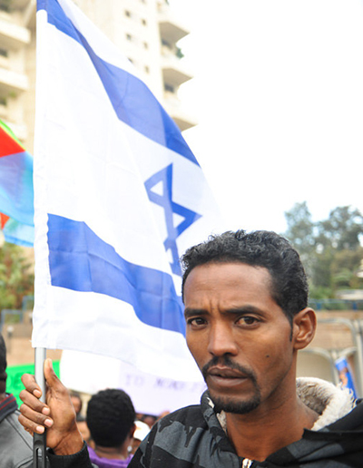 photo - man with Israeli flag