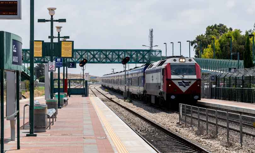 Train at Train Station in Israel