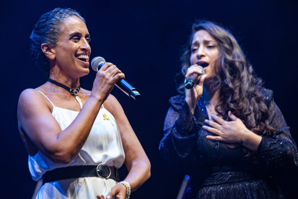 A song is performed on stage