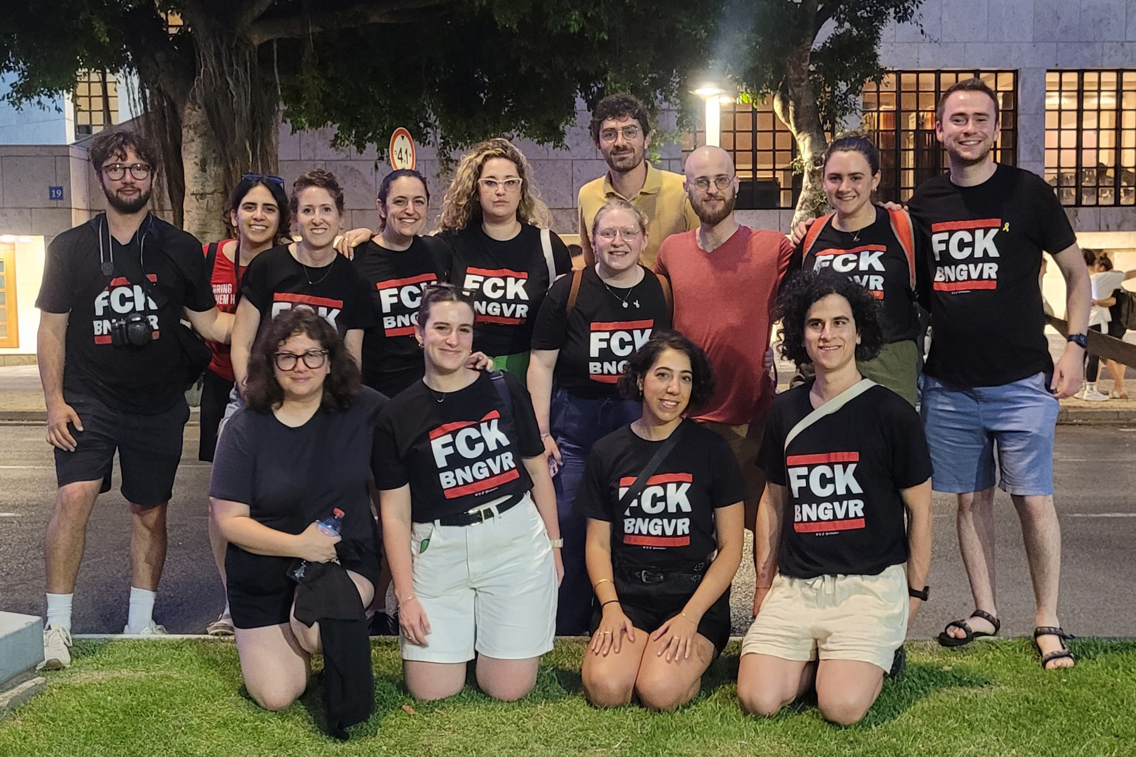 Global Activism Fellows attend a protest in Tel Aviv