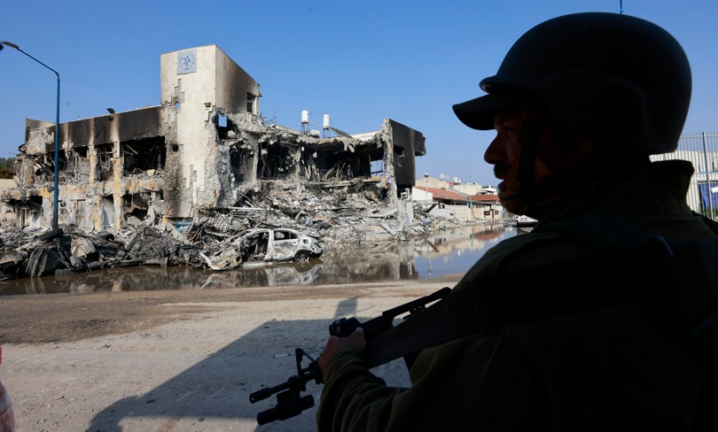 Destruction in the Israeli border town of Ofakim after October 7