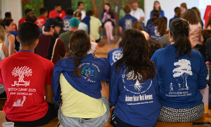 Participants at the 2025 Jewish-Palestinian Youth Peace Summit at Camp Shomria in Upstate New York