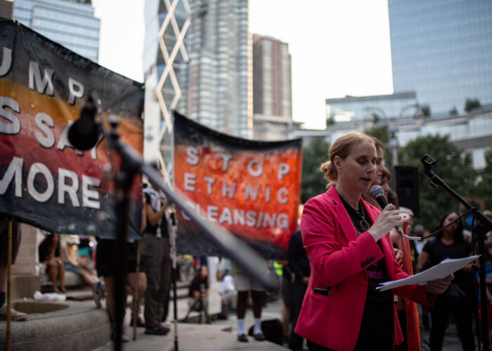 NY Gaza Protest Rabbi Jill Jacobs